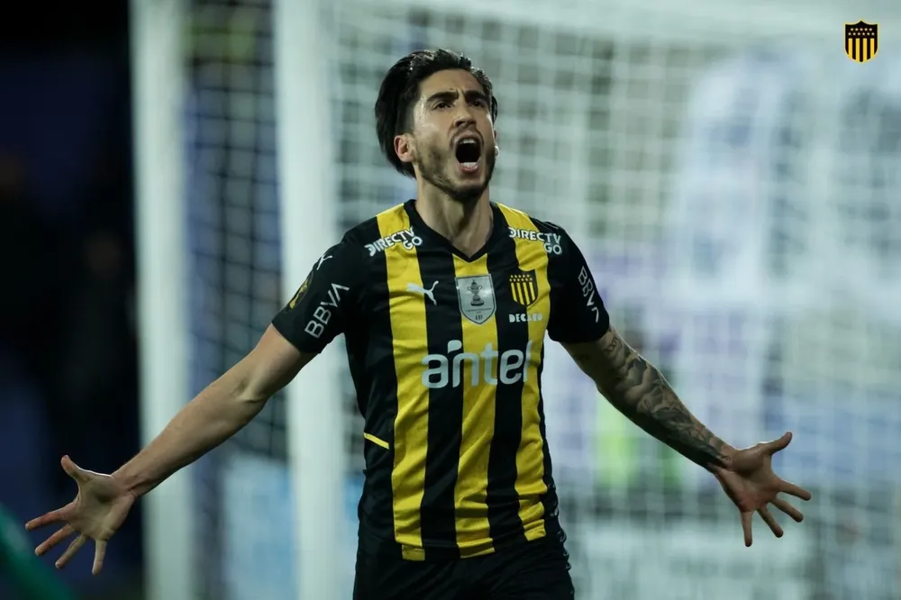 Ramos celebrando el gol contra Defensor Sporting