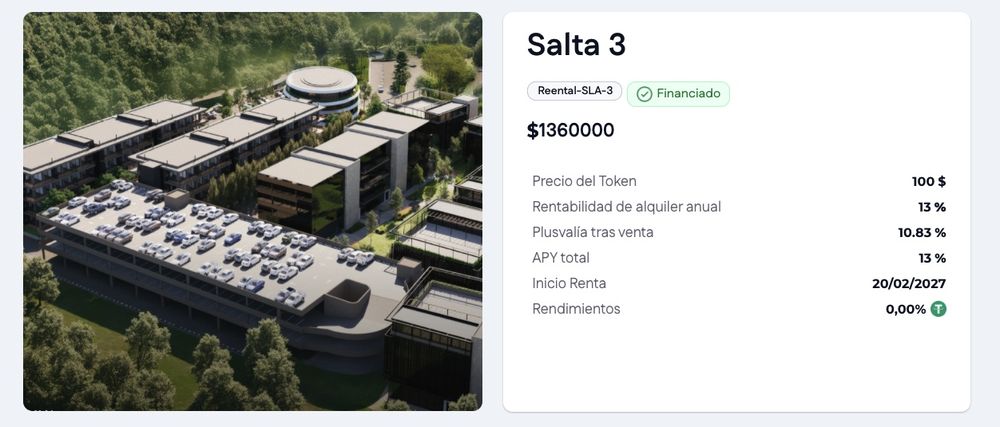 Salta 3 es el tercer proyecto inmobiliario tokenizado de Reental en Argentina 