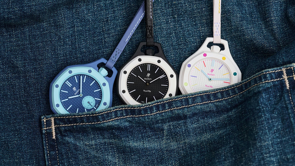 Algunos modelos de la nueva colaboración de Swatch y AP.