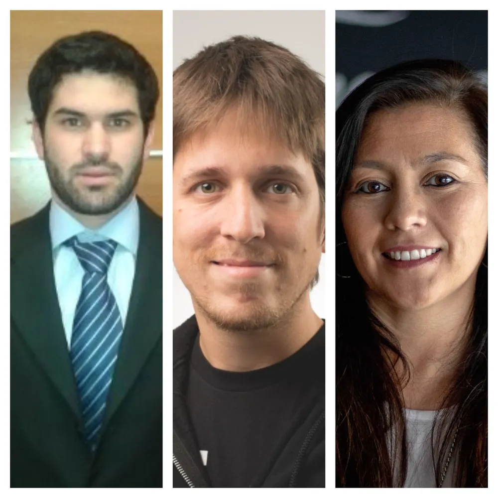 Martín Prandini, Federico Pascual y Lorena Fernández