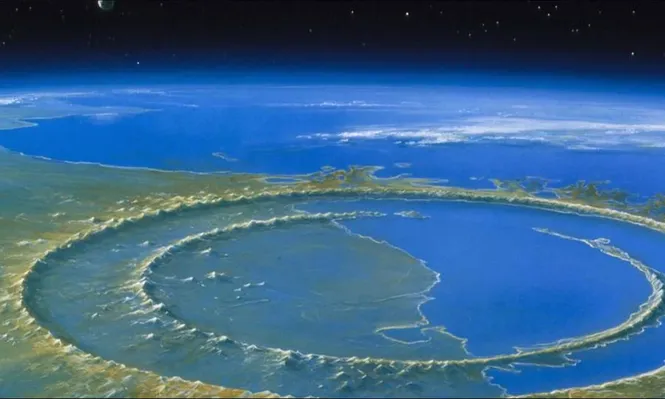 El cráter Chicxulub, en la península de Yucatán, donde impactó el asteroide hace 66 millones de años.