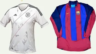 Se subastarán varias camisetas, entre ellas una de la selección alemana y otra del FC Barcelona