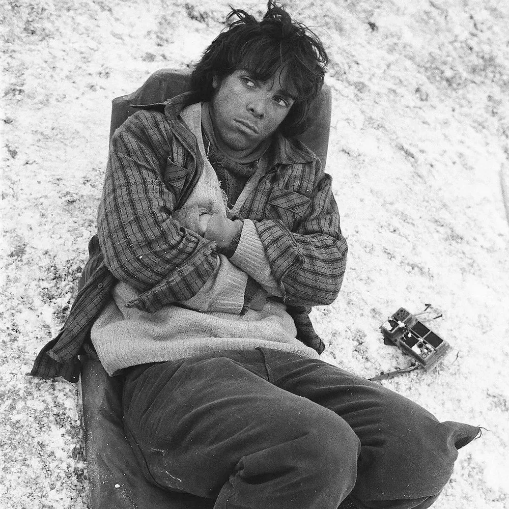 Juan Caruso en el rodaje de La sociedad de la nieve