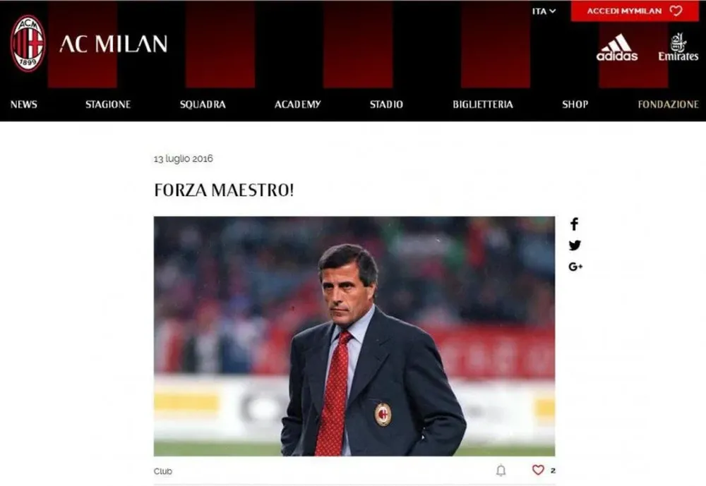 El mensaje de Milan a Tabárez