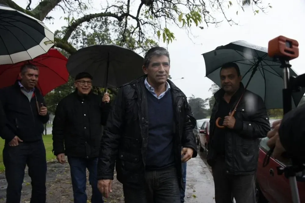 Raúl Sendic durante una recorrida por comités de base, el 25 de agosto de 2017