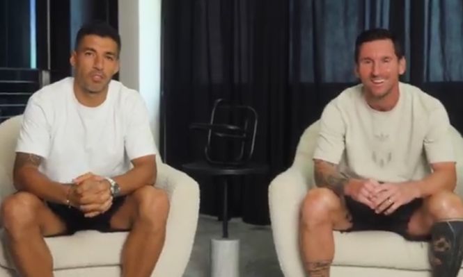 Luis Suárez y Lionel Messi anuncian el Deportivo LSM