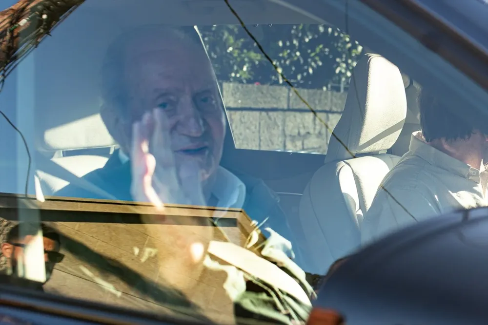 Juan Carlos I abandona Sanxenxo, a 21 de abril de 2024.