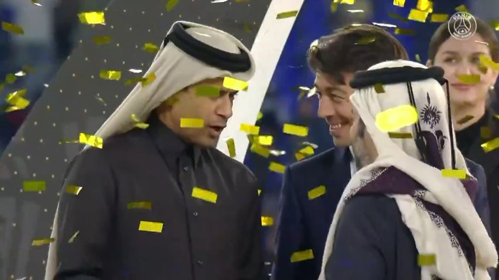 Juan Sartori y Nasser Al-Khelaifi en la final de PSG vs Mónaco en Doha Juan Sartori y Nasser Al-Khelaifi en la final de PSG vs Mónaco en Doha
