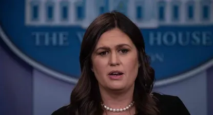 White House spokesperson Sarah Huckabee Sanders speaks during the press briefing at the White House in Washington, DC, on June 14, 2018. / AFP / NICHOLAS KAMM