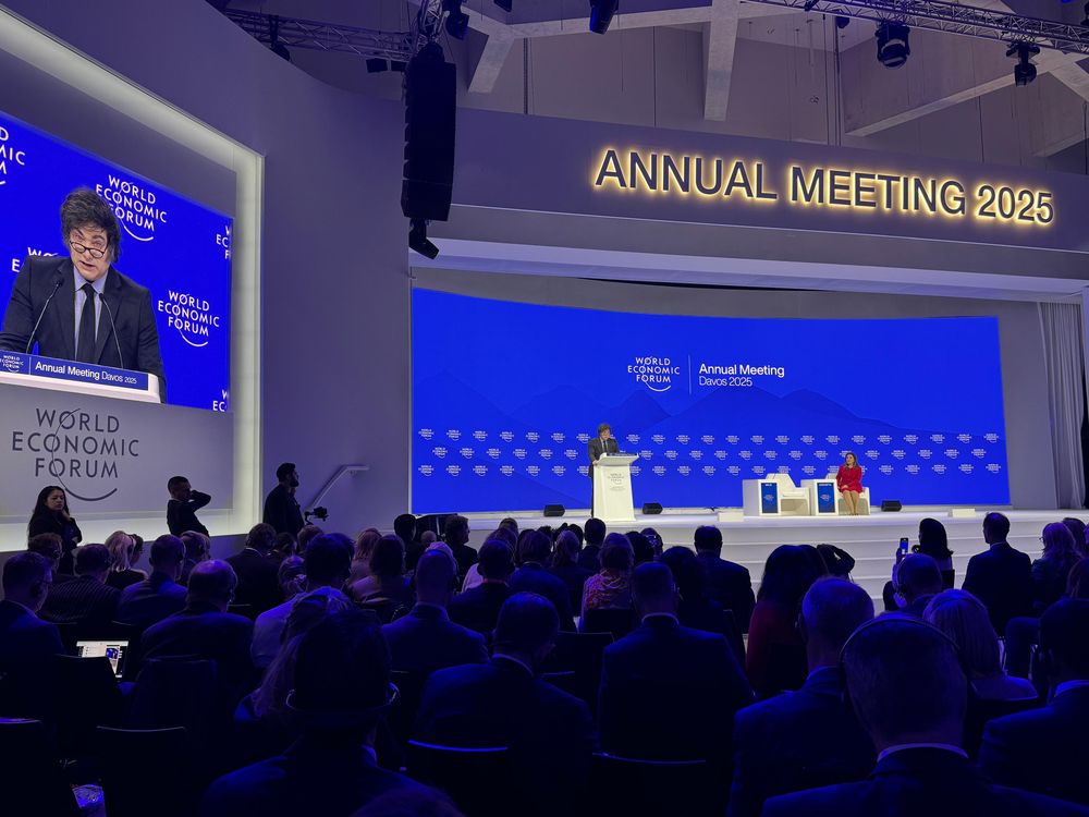Javier Milei en su participación en Davos 2025