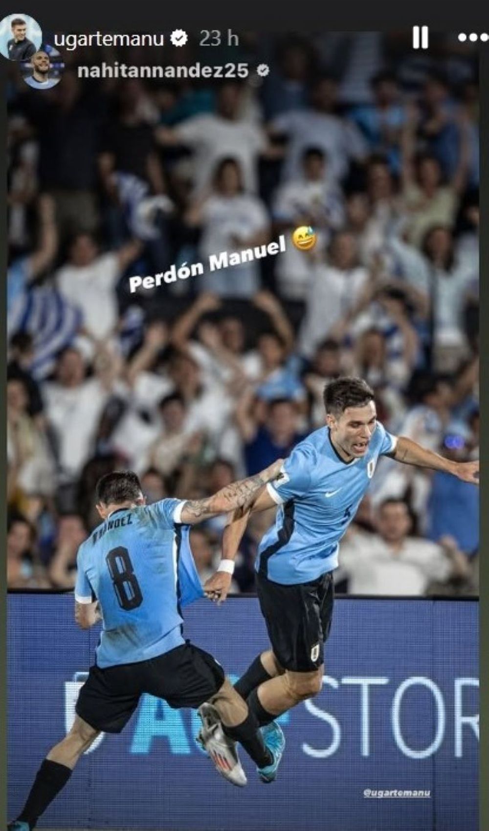 Nahitan Nández y Manuel Ugarte 