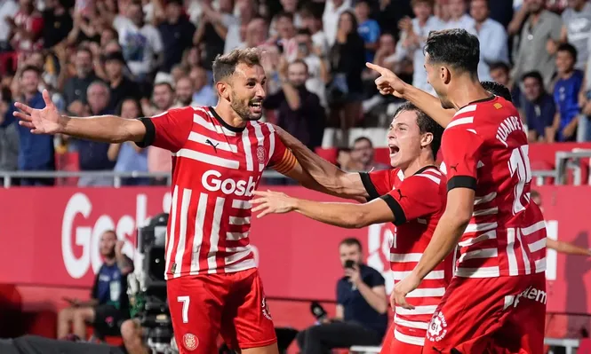 Stuani y su primer festejo de la temporada