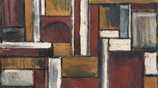 Constructivo, un óleo sobre cartón de Joaquín Torres García