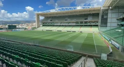 Así se encuentra el Estadio Raimundo Sampaio en la tarde de este miércoles a la espera del debut de Peñarol en la Copa Sudamericana