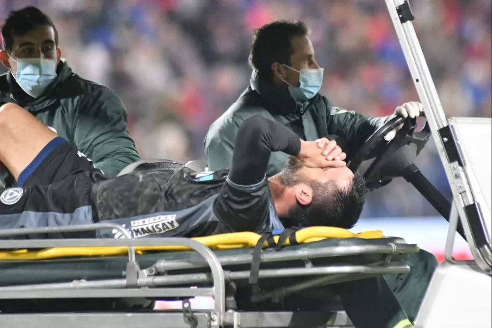 Heredia tras lesionarse en el Parque Central