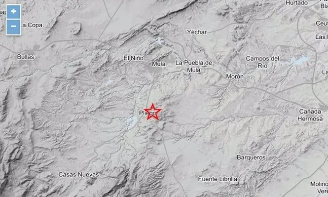 Pliego registra un terremoto de magnitud 3,1.