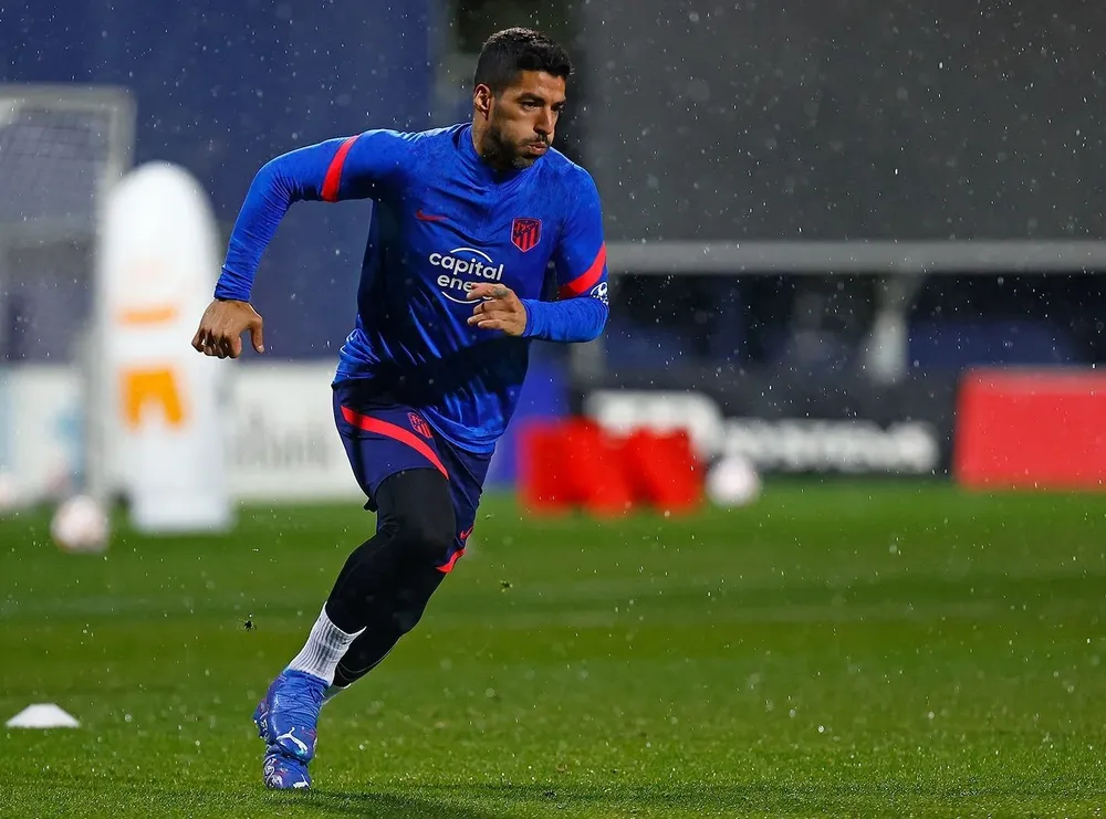 Luis Suárez en un entreanmiento