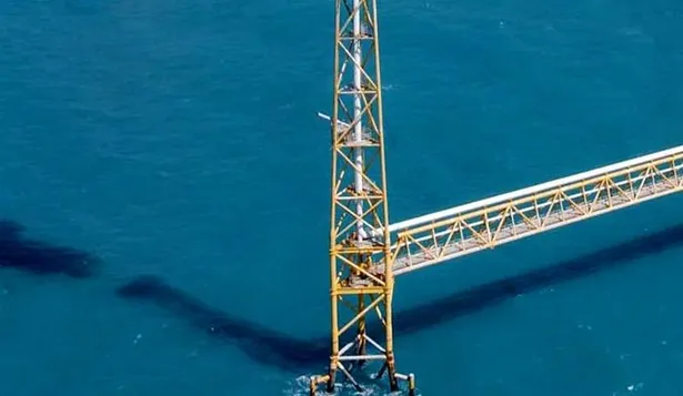 México- Foto de un pozo de petróleo en la Sonda de Campeche