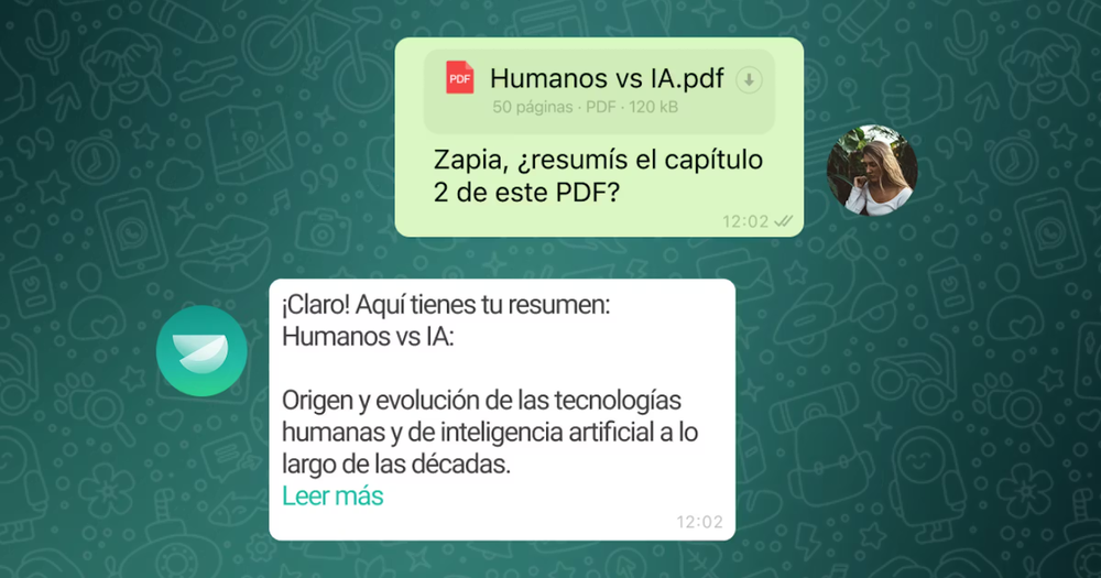 Resumidor de textos IA de WhatsApp