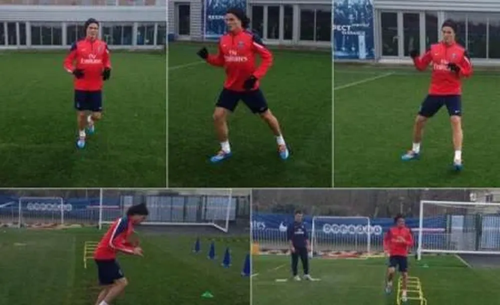 Edinson Cavani volvió a entrenar luego del desgarro