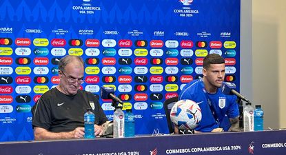 Marcelo Bielsa y Maximiliano Araújo estuvieron en la conferencia de prensa de la selección de Uruguay previo a Colombia por la Copa América 2024