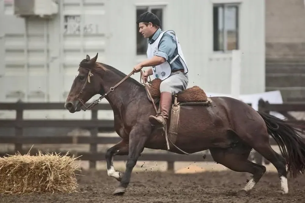 Gabriel Marty con Ilusionada Constancia 1002, claros triunfadores en la Rural del Prado.