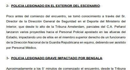 El mensaje de Ignacio Ruglio, la consulta que le hizo al ministro del Interior y la denuncia por agresión a un policía que compromete al club por la violencia en la final clásica