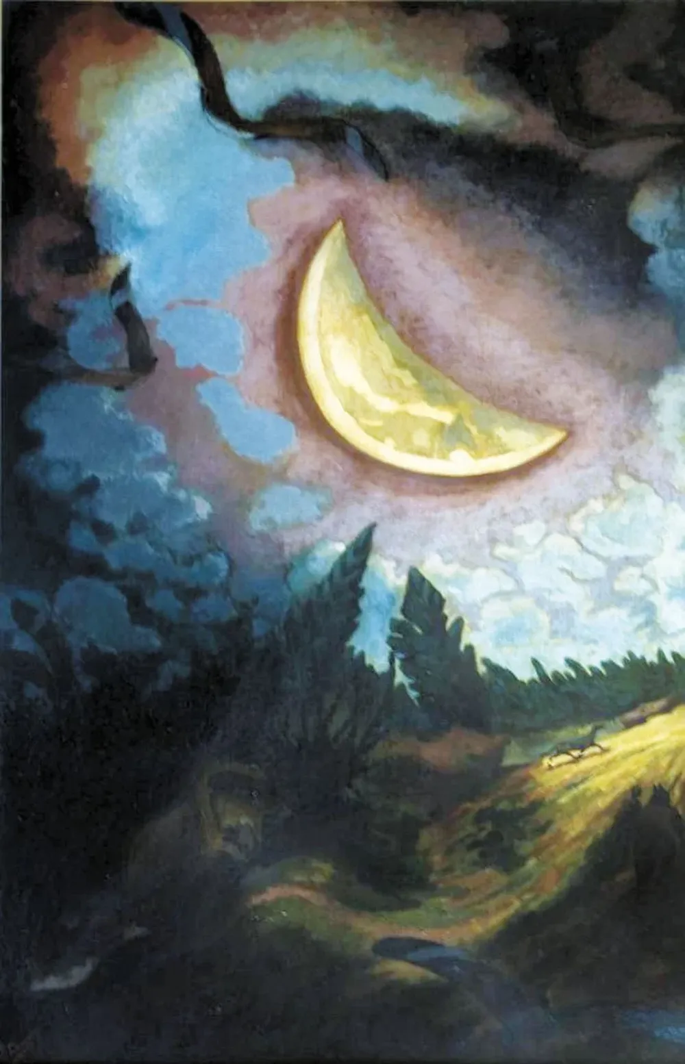 Luna con dormilones, José Cuneo, c.1944, óleo - madera.