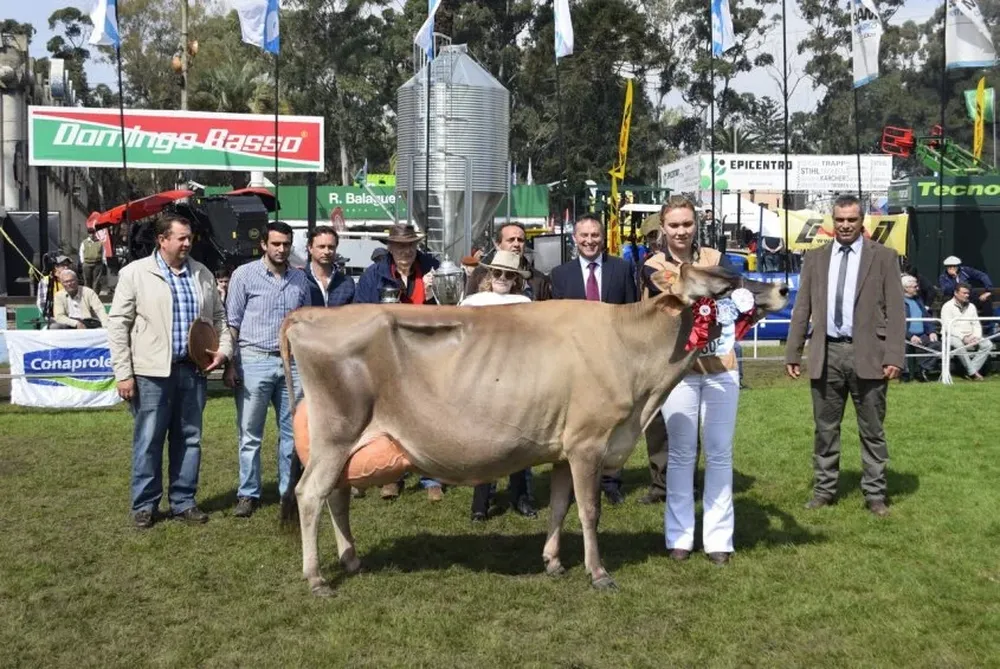 Momento de la coronación de la Gran Campeona Jersey de Las Rosas SRL