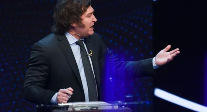 Javier Milei durante el último debate