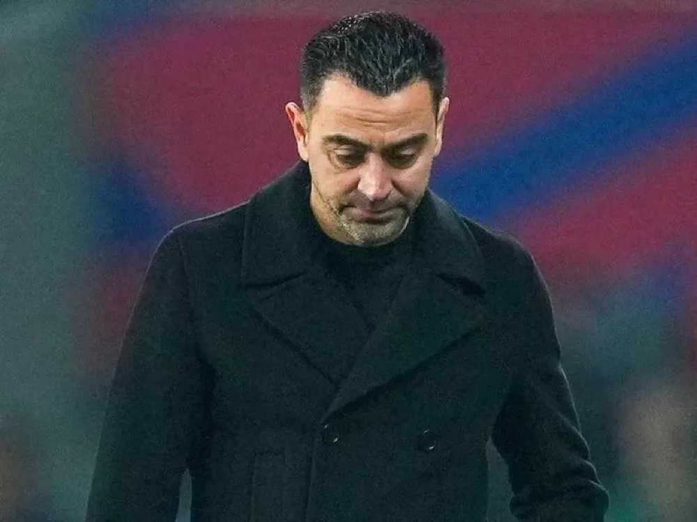 Xavi en rueda de prensa.