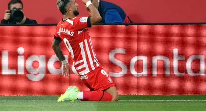 Uno de sus festejos ante el Madrid