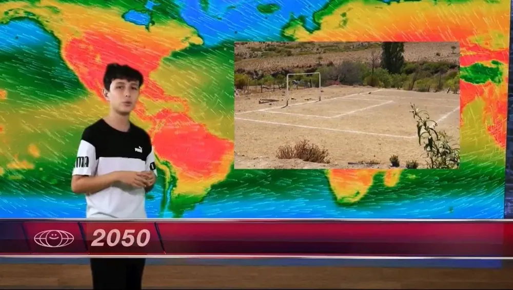 Captura de pantalla del video con el pronóstico para 2050 de Inumet