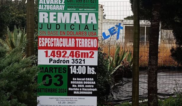 Álvarez Alzugaray remata terreno en Maldonado