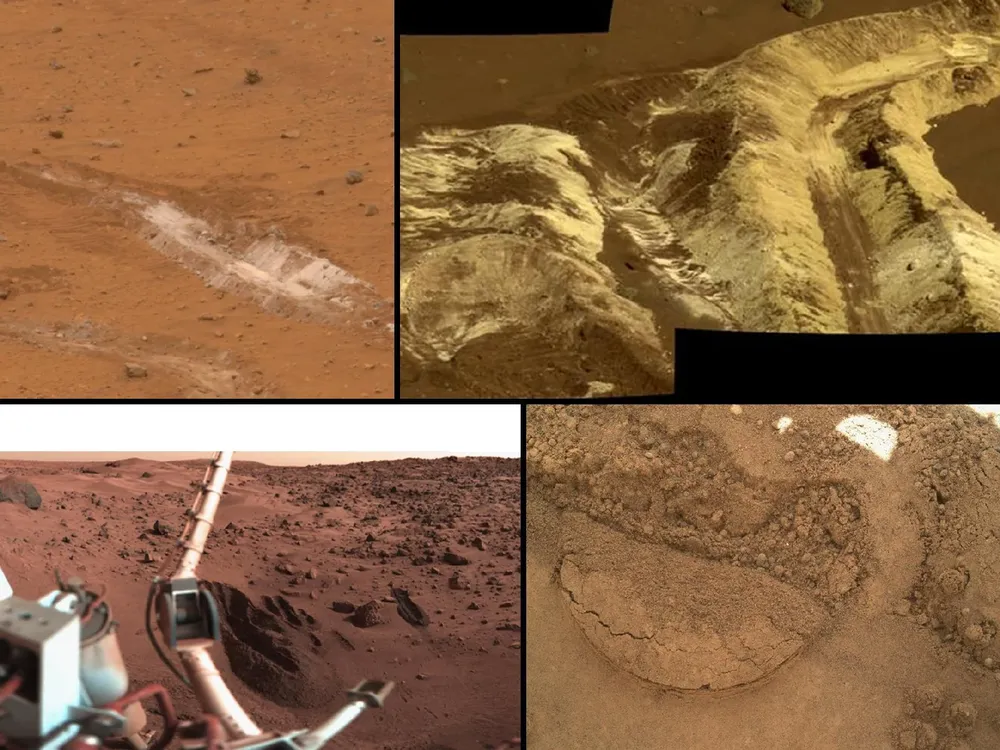 Un collage realizado por la NASA con fotos tomadas por el Curiosity muestra la variedad de suelos que existen en Marte