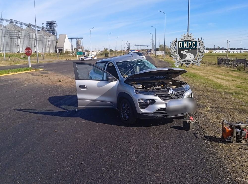 Así terminó el auto en el que iban los tres ciudadanos alemanes