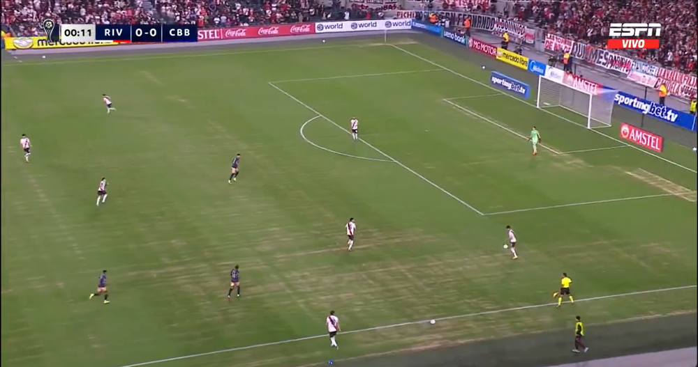 El estado del campo de juego del Monumental