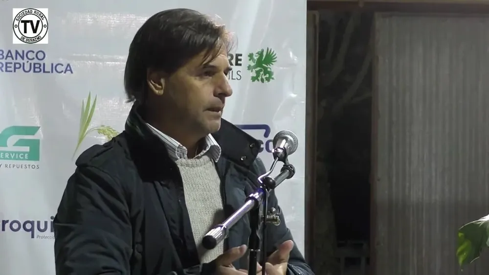 Lacalle Pou durante su discurso en el Congreso de la Federación Rural