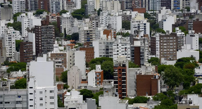 Vista aérea de la ciudad de Montevideo.