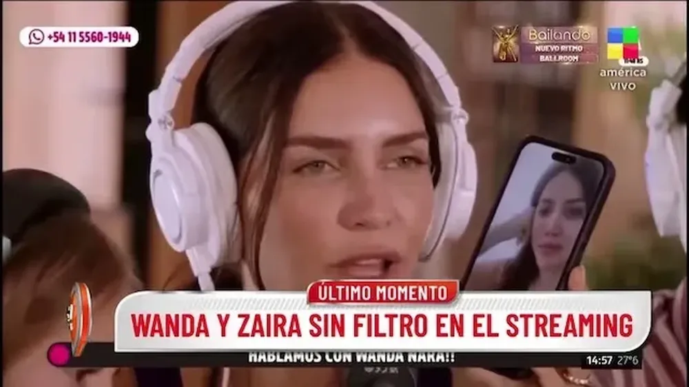 Zaira Nara en llamada con Wanda