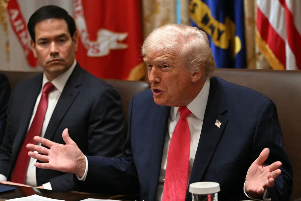 Trump con Marco Rubio durante una reunión de gabinete&nbsp;