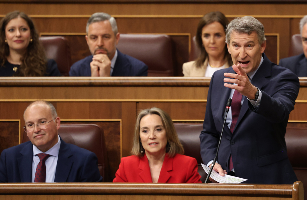 Alberto Núñez Feijóo, duro contra Sánchez en la sesión de control del Congreso.