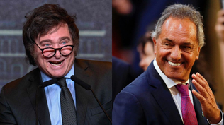 El presidente Javier Milei y su secretario de Turismo, Ambiente y Deportes, Daniel Scioli&nbsp;