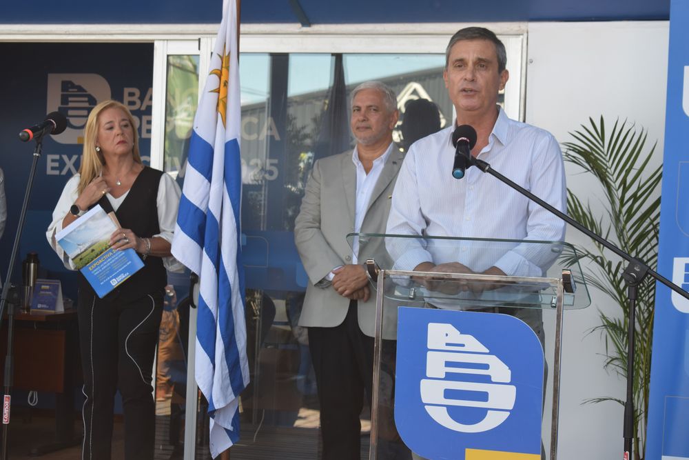 BROU en la Expoactiva Nacional: Álvaro García expuso en su condición de presidente designado para el directorio del banco.