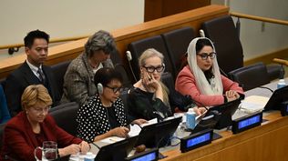 Meryl Streep en un evento sobre “La inclusión de las mujeres en el futuro de Afganistán” en el marco de la Asamblea General de las Naciones Unidas