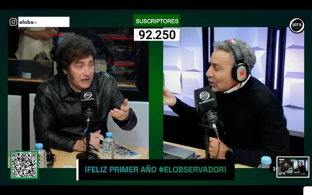 El presidente Javier Milei en El Observador 107.9