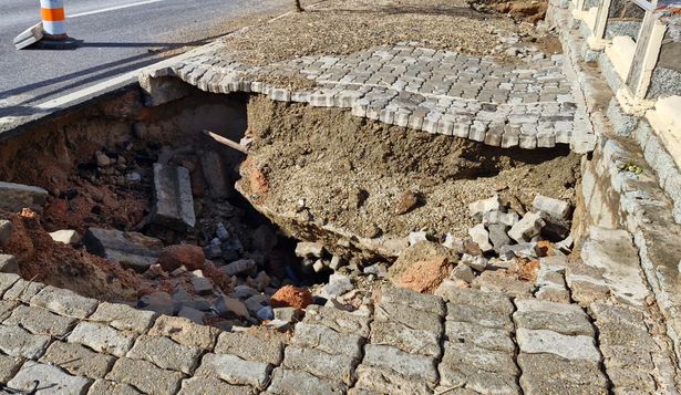 Rambla de Piriápolis sufrió rotura en vereda tras temporal