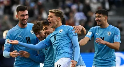 Omer Senior celebra un gol de Israel ante Corea del Sur