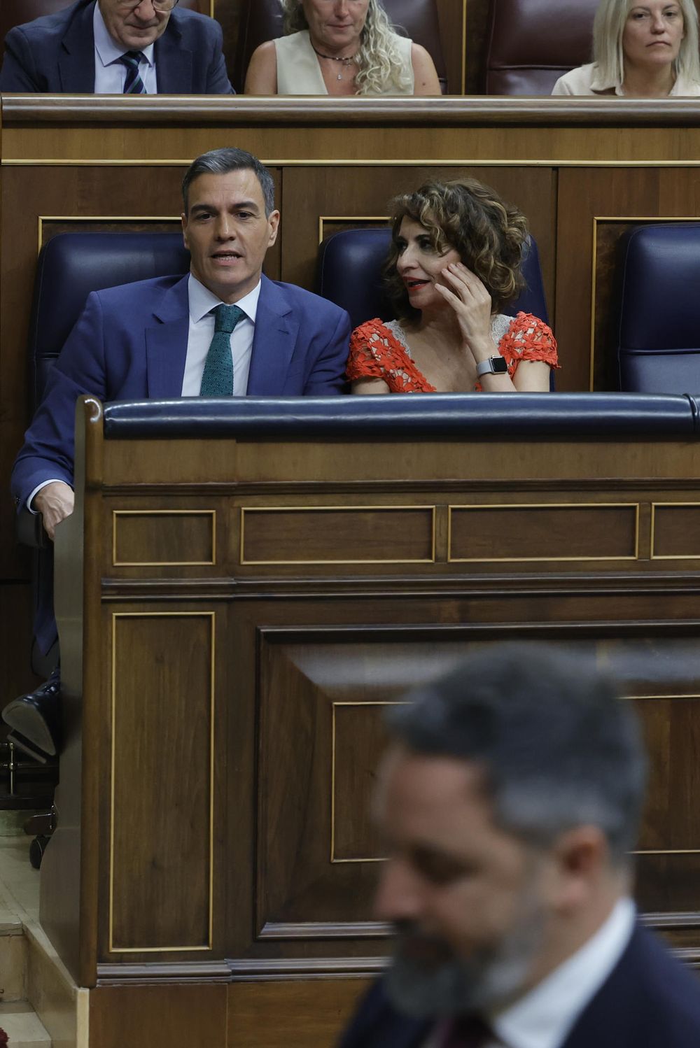 El presidente del Gobierno, Pedro Sánchez, tras intervenir este miércoles en el Congreso.