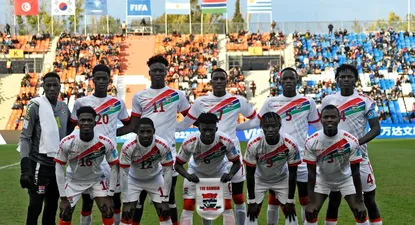 El equipo de Gambia ante Corea
